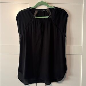 Ro & De Black Top with Lace Accents